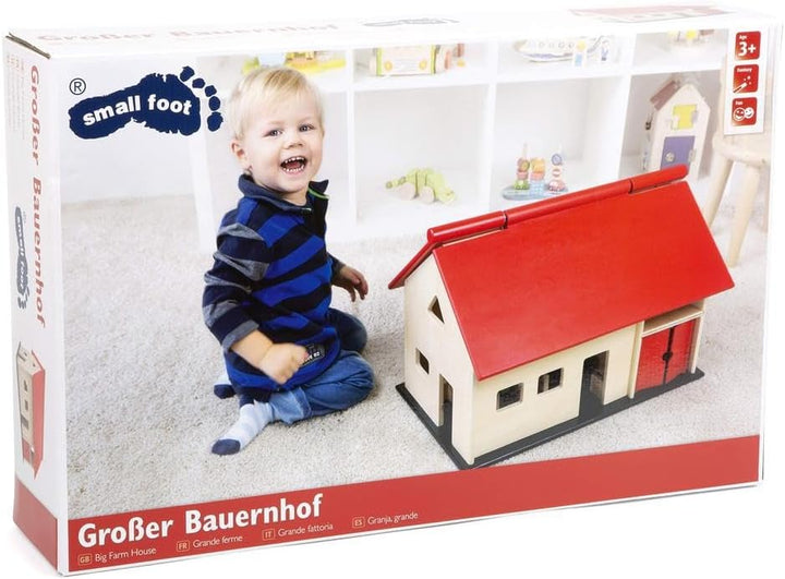 small foot Grosser Bauernhof, aus Holz, mit aufklappbarem Dach und Schwingtoren, ab 3 Jahren, 8502,