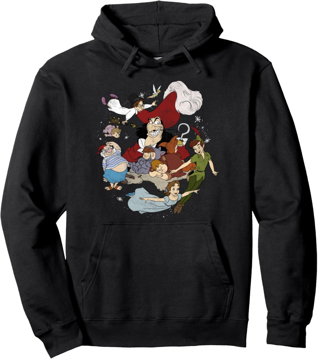 Disney Peter Pan Group Shot Faded Portrait Pullover Hoodie