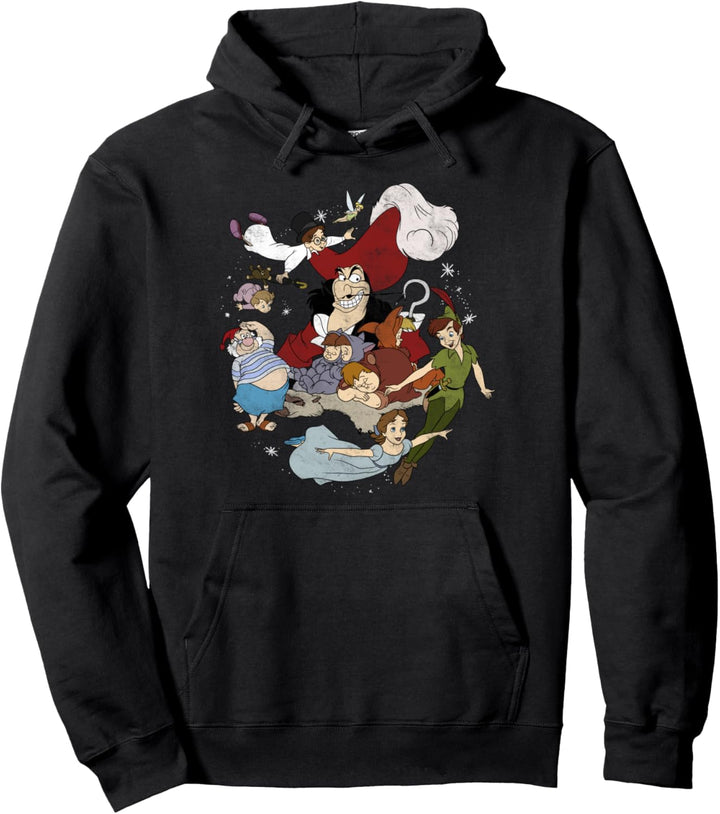 Disney Peter Pan Group Shot Faded Portrait Pullover Hoodie