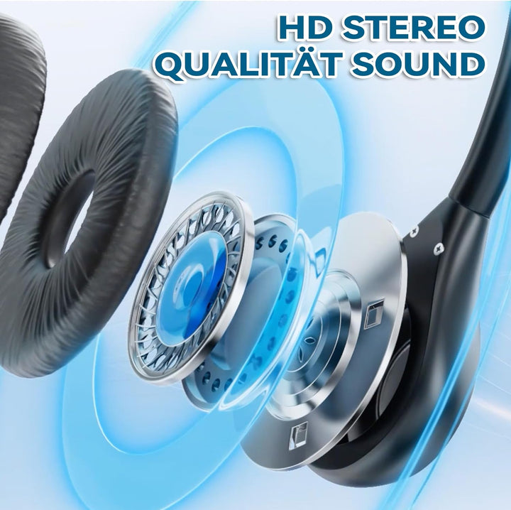 Wantek Headset mit Mikrofon Single Ear Headset mit Noise Cancelling Mic und 3,5mm/USB/Type-C Stecker