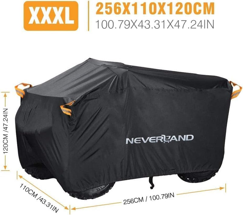 XXXL Quad ATV Abdeckplane NEVERLAND Fahrzeug Abdeckung Schutz Cover 210D 256 * 110 * 120cm Phosphore