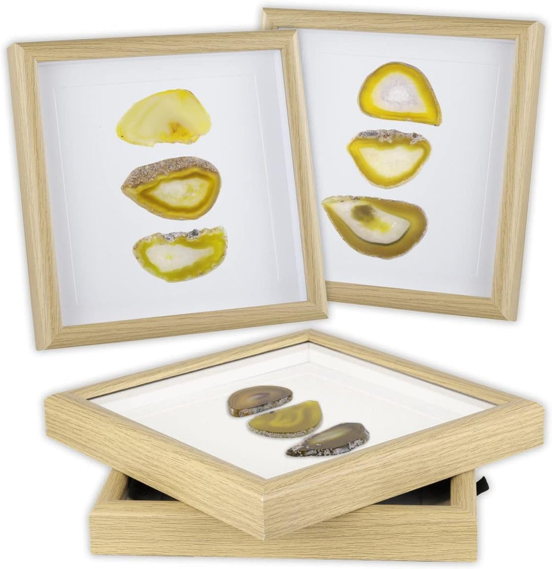 mookaitedecor Gerahmte Achat Scheiben Wandkunst, Geode Scheiben Stein Bilderrahmen für Wohnzimmer Sc