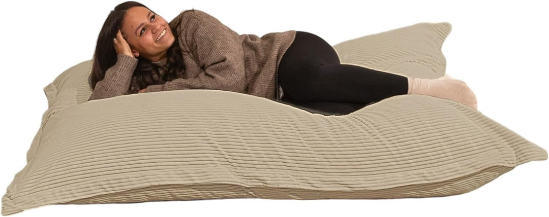 bananair - Sitzsack XXL aus Cordstoff Breit Gerippt für Kinder und Erwachsene - Weich und Bequem - M