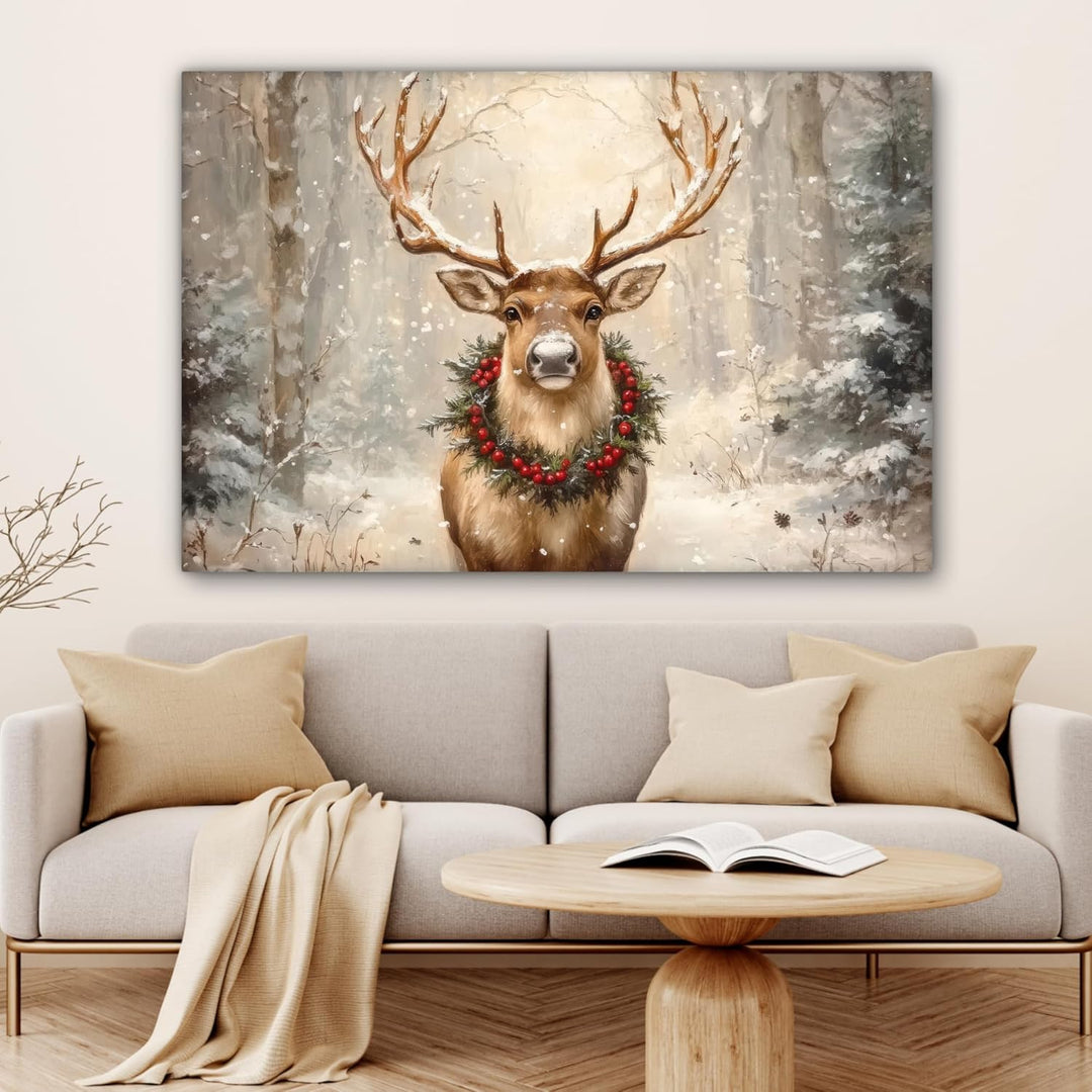 MuchoWow© Weihnachtsdeko Leinwandbild Gross 120x80 cm XXL Dekoration Wohnzimmer Bilder Pictures Weih