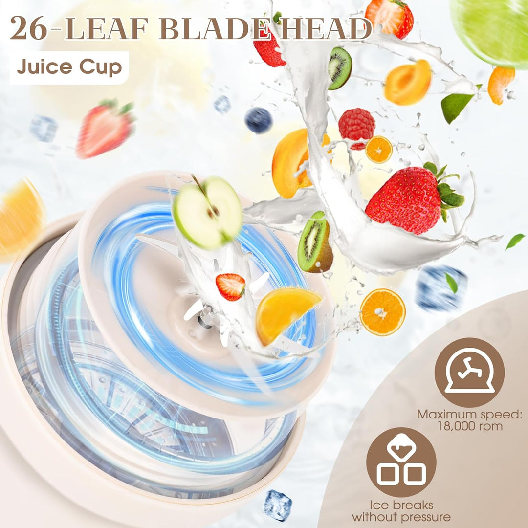 Gugxiom 400ml Tragbarer Mixer, Tragbarer Mixers Smoothie Maker, Saftbereiter mit Doppeltem Deckel De