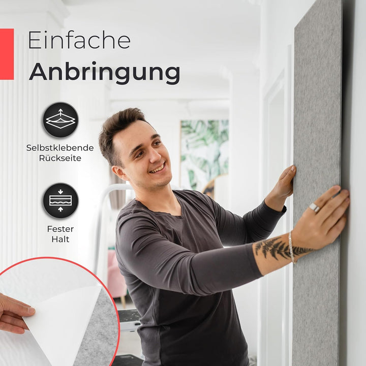 Selbstklebender Wandschutz aus Filz, 9mm extra stark, 1-3 Stück, je 118x59cm, Wandverkleidung, Garag