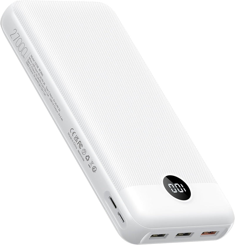 VEGER Power Bank 27000mAh 20W PD, Powerbank USB C Externer Handyakkus mit 4 Ausgängen und 2 Eingänge