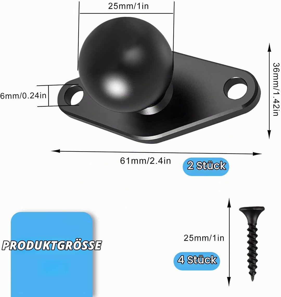 Ram Mount Arm Handyhalter Fahrrad Kugelkopf Wandhalterung Diamant Base 2 Stck 1" Handyhalterung zum
