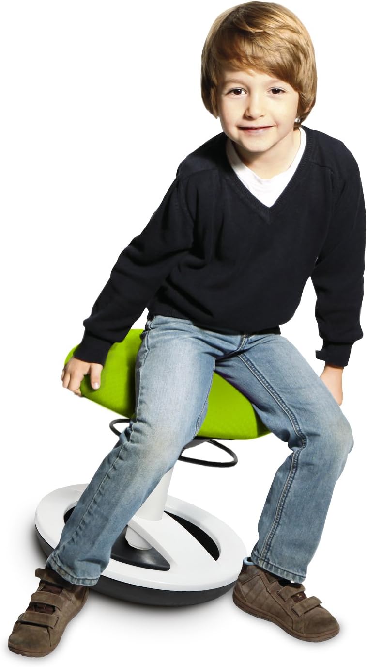 Topstar Sitness Bobby, Sitzhocker für Kinder, niedrige Sitzhöhe: 38 - 46 cm, Standfussring Alu polie