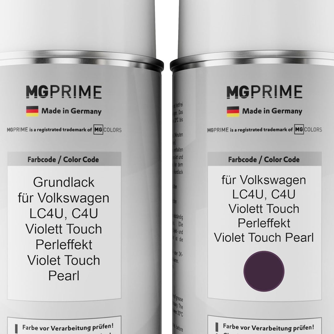 MG PRIME Autolack Sprühdosen Set für Volkswagen VW LC4U / C4U Violett Touch Perleffekt/Violet Touch