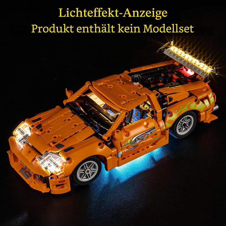 GEAMENT LED Licht-Set Kompatibel mit Lego Fast and Furious Toyota Supra MK4 Technic 42204 Bausteine