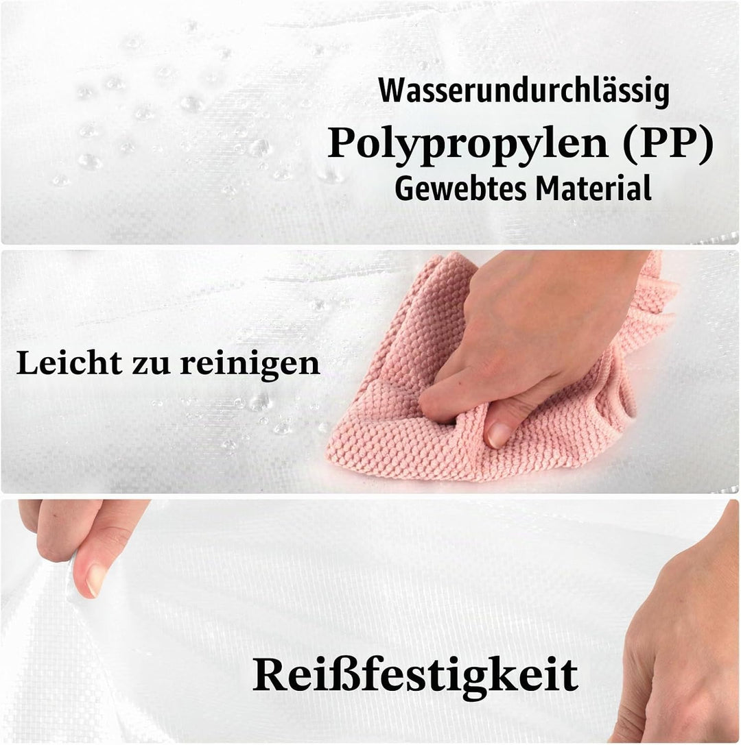 Withosent 100L Aufbewahrungstasche Gross Gewebt, 10er Wasserdicht Umzugstaschen mit Reissverschluss
