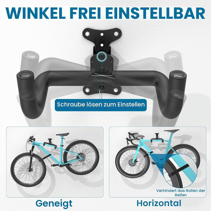 Housolution Fahrrad-Wandhalterung - EVA-Schaumstoff gepolstert, aus Carbonstahl, robust &amp; verstellba