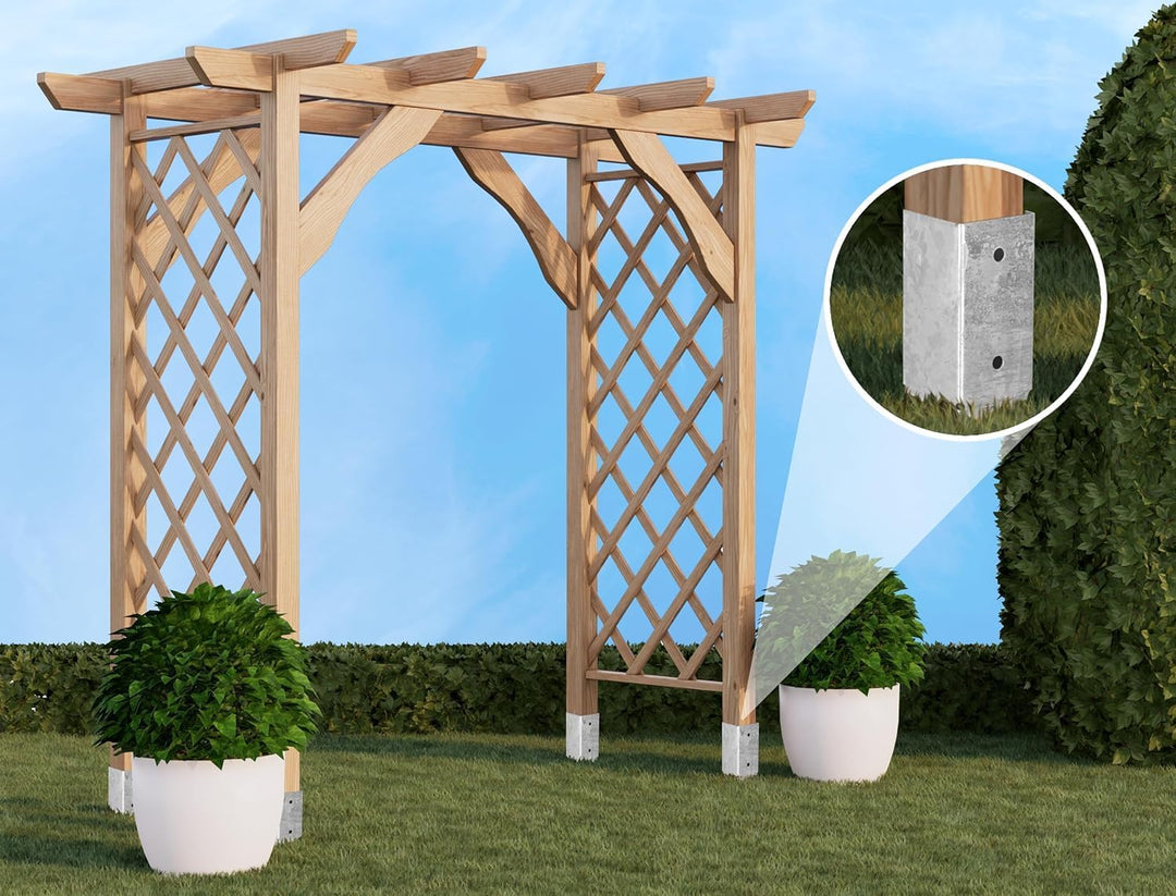 ADGO Einschlagbodenhülse - 4er Set Pfostenträger 60x60 Länge 750 mm - Zaunpfostenträger - Bodenanker
