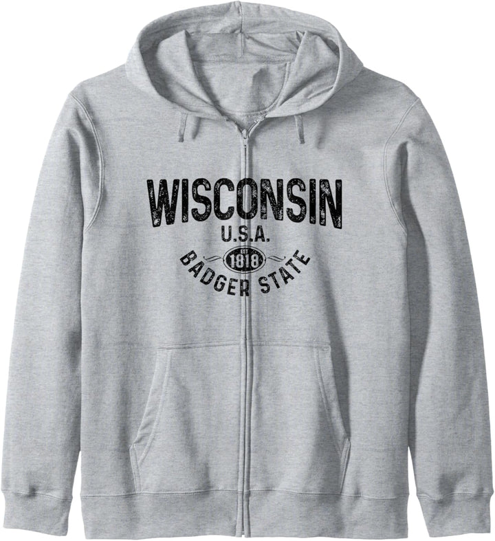Wisconsin The Badger State EST 1818 Geschenk Kapuzenjacke