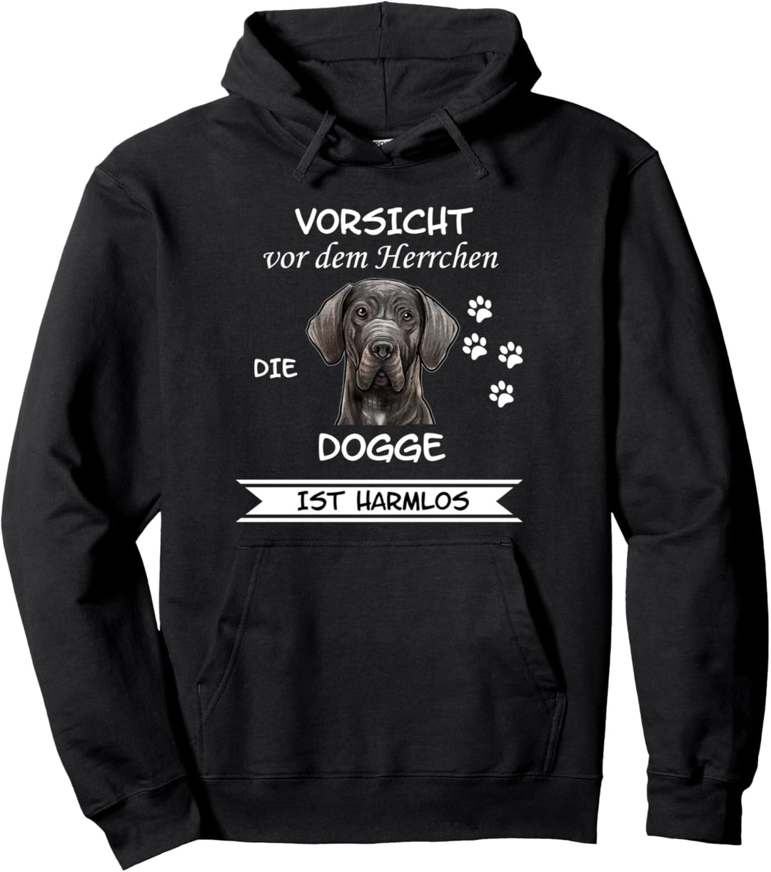 Vorsicht vor dem Herrchen Deutsche Dogge Hund Damen Herren Pullover Hoodie