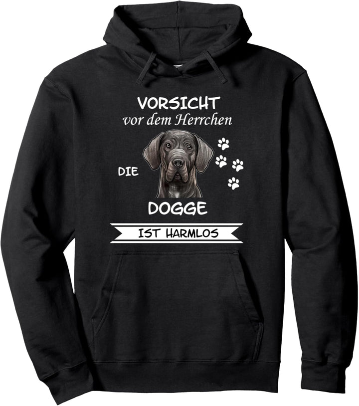 Vorsicht vor dem Herrchen Deutsche Dogge Hund Damen Herren Pullover Hoodie