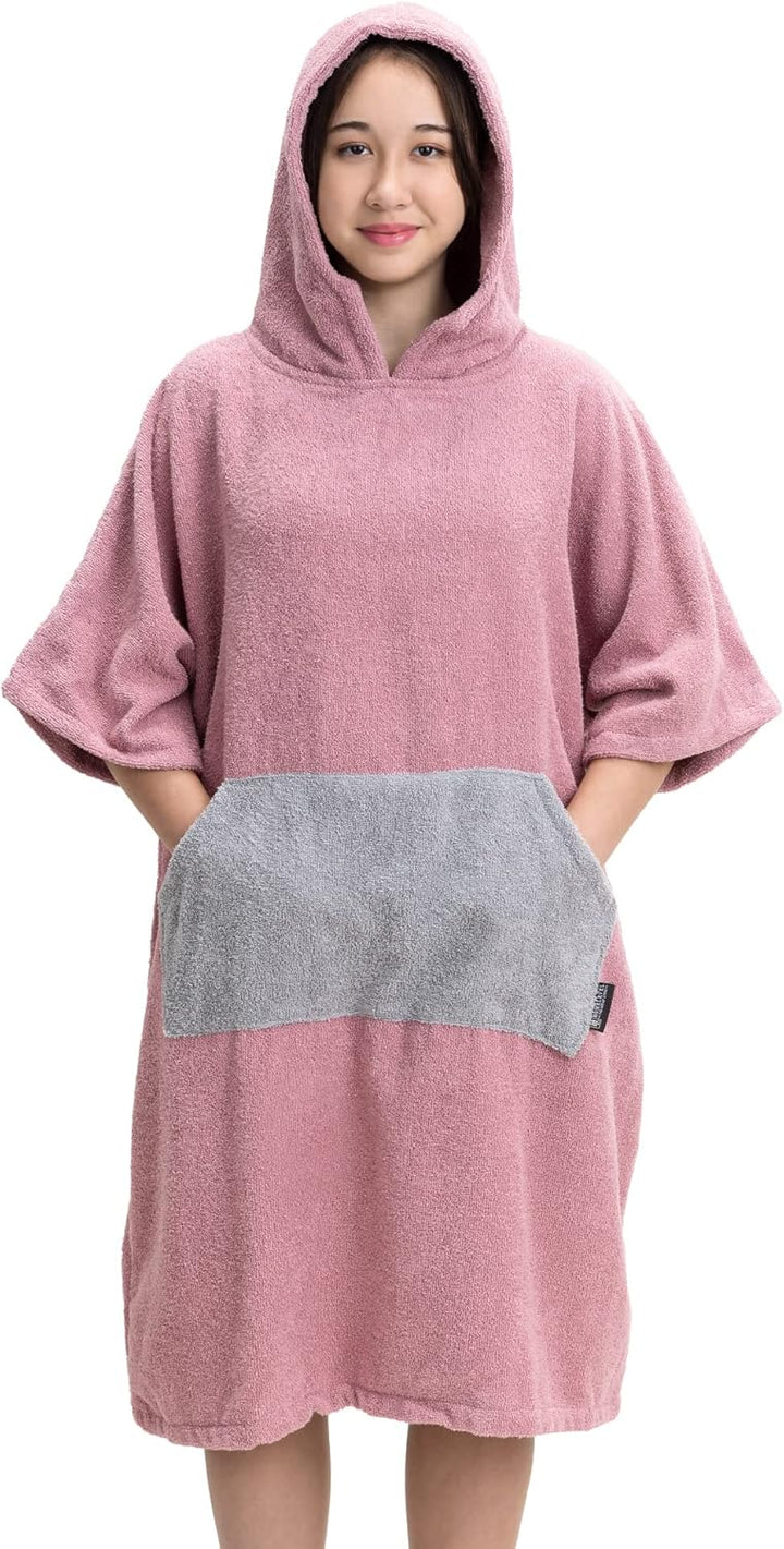 HOMELEVEL Surf und Badeponcho für Kinder - Poncho Handtuch - Badeponcho - Bademantel für Kinder - 10