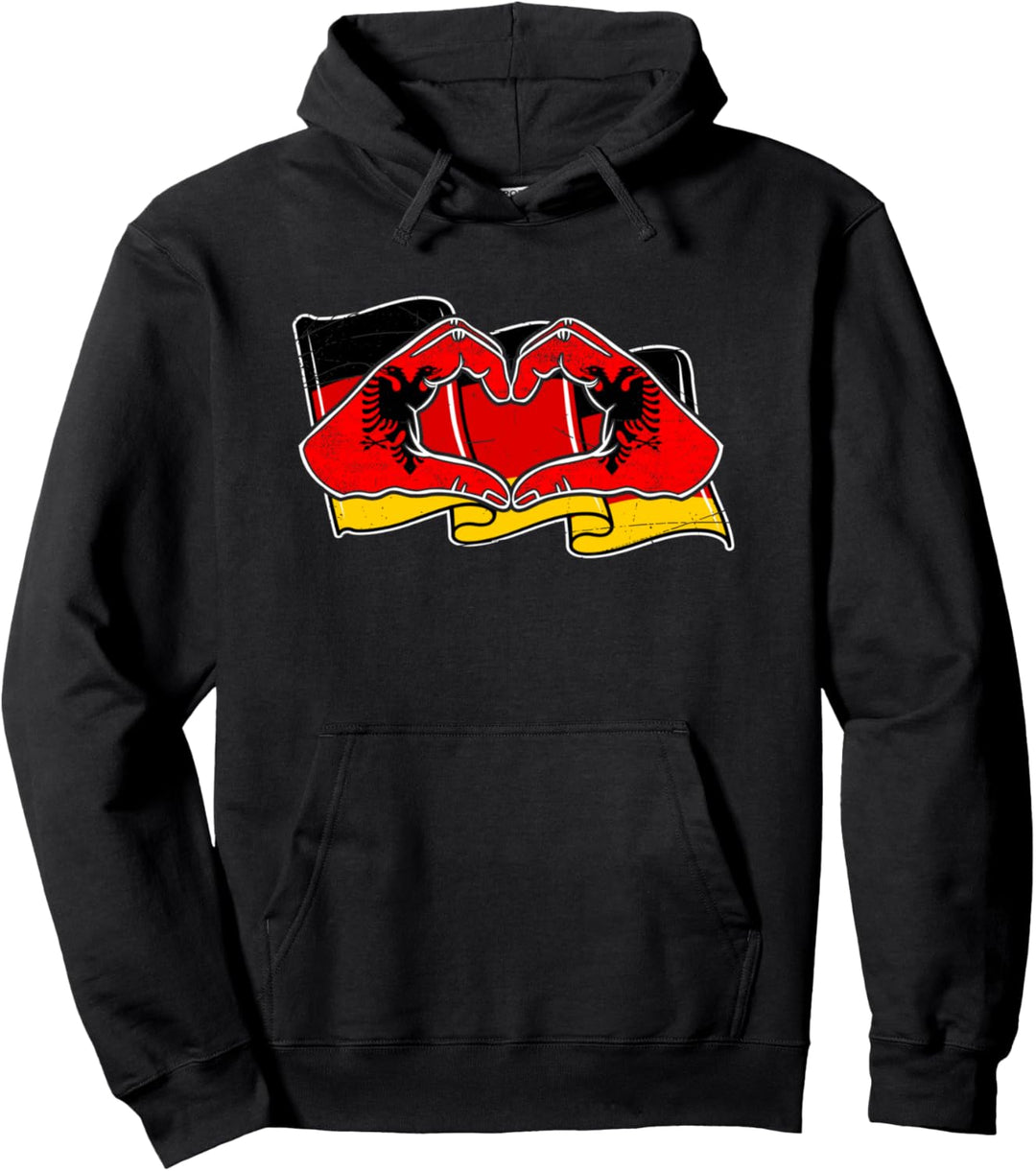 Die Liebe Albaniens zur Flagge Deutschlands Pullover Hoodie