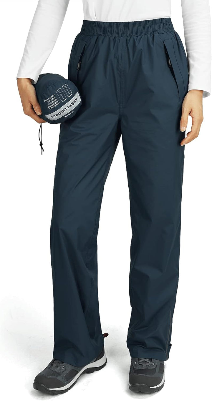 Outdoor Ventures Damen Regenhose Wasserdicht Atmungsaktiv Gefüttert Überziehhose - Winddicht Packbar
