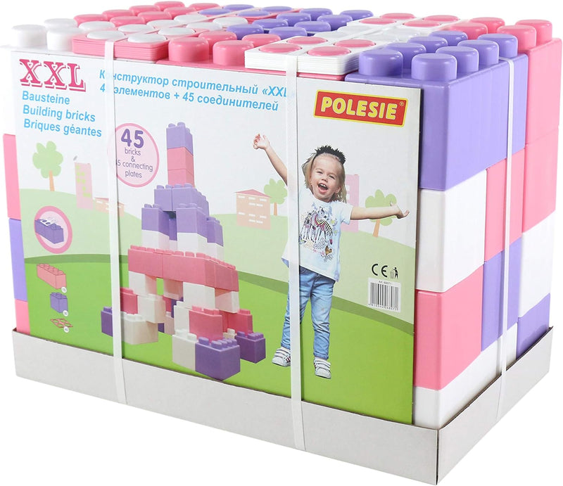 Polesie Wader Quality Toys 68071 XXL-Bausteine 45-TLG, Girls, mit 45 Verbindungen