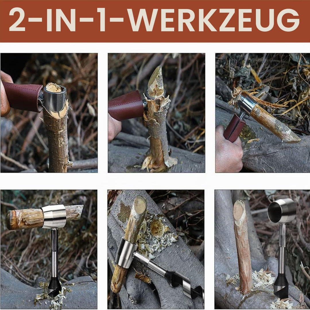 Bushcraft Überlebenswerkzeug, verlängerter Handschneckenschlüssel Scotch Eye manueller Handschnecken
