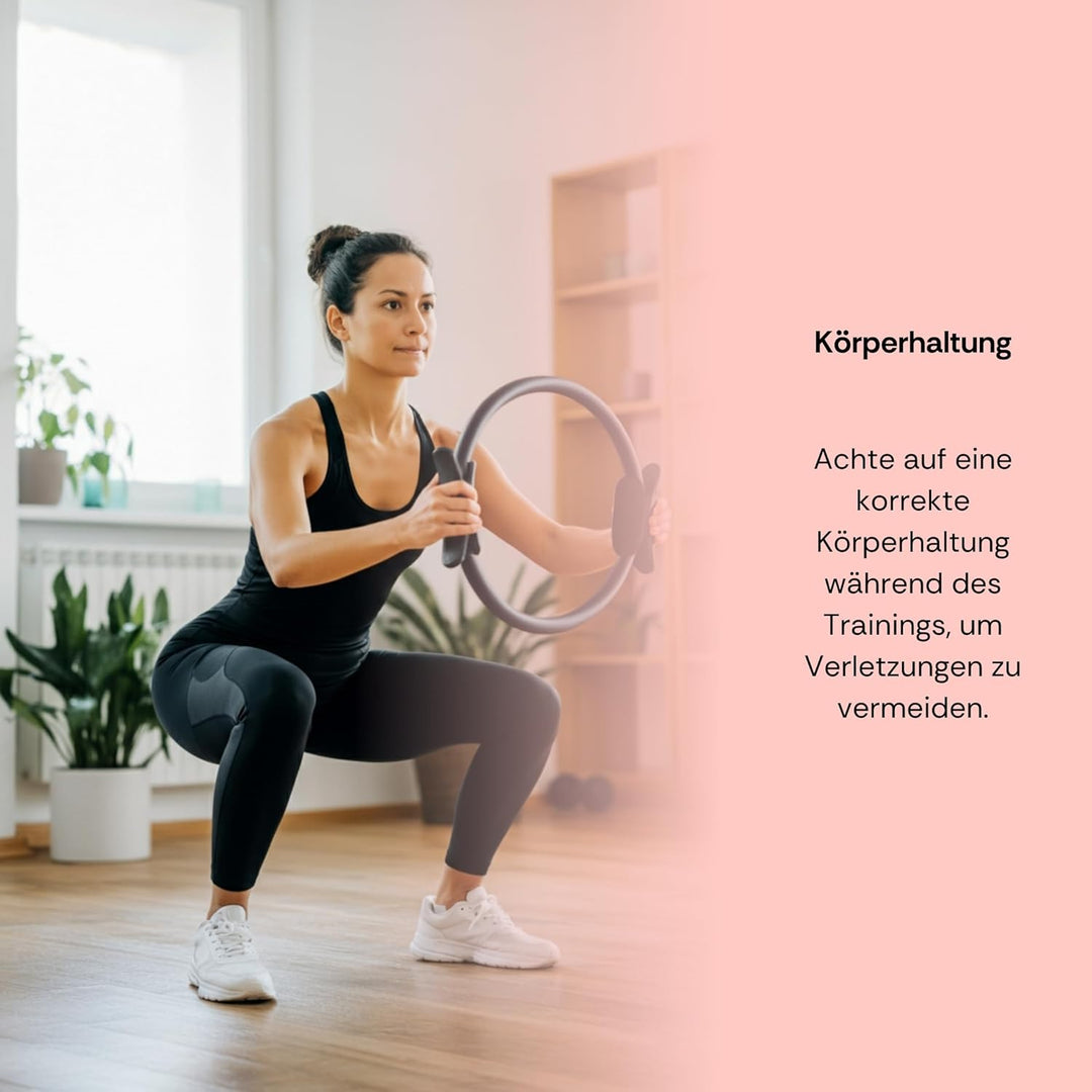 Deuser Pilates Ring, Ø 35 cm, Fiberglas mit Schaumstoff ummantelt, rutschfeste Polstergriffe, Ganzkö