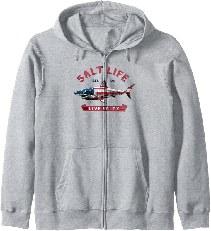 Salt Shark Life Est 03 Live Salty Kapuzenjacke