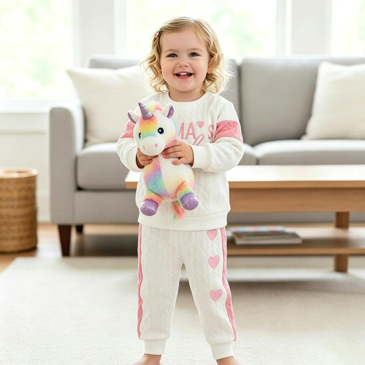 Baby Mädchen Babykleidung Sweatshirt Top+Hose 2tlg Kleinkind Outfit Set 12-18 Monate Weiss, 12-18 Mo