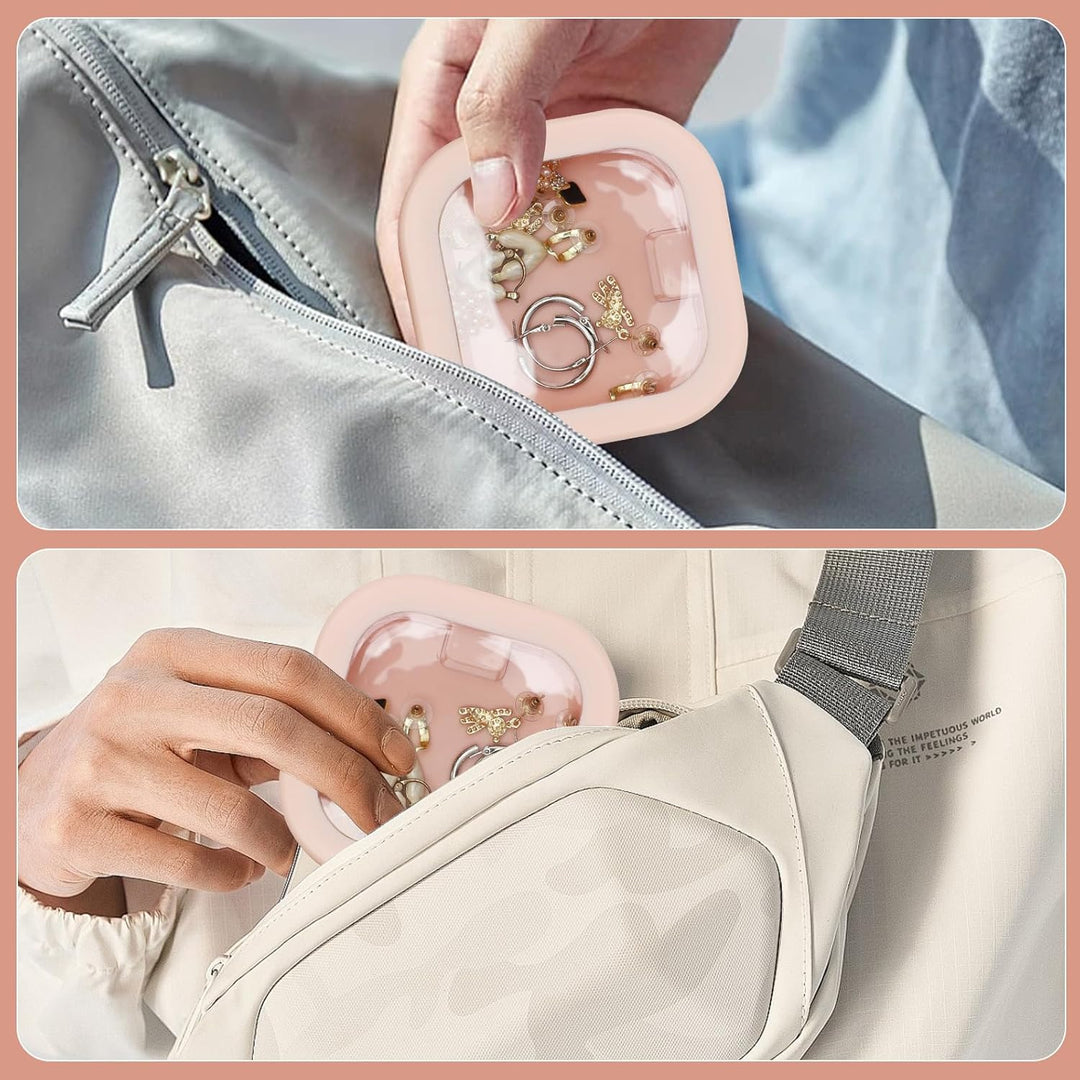 RANJIMA Haargummi Organizer Box,4 Stück Kleine Aufbewahrungsboxen,Tragbarer Hair Tie Organizer, Mini