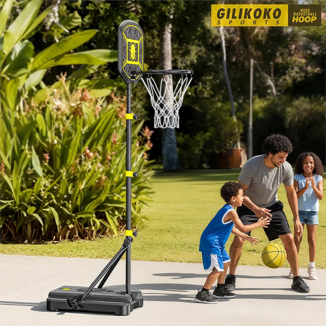 GILIKOKO Basketballkorb mit Ständer Basketballkorb Set 110-190 cm höhenverstellbares Outdoor und Ind