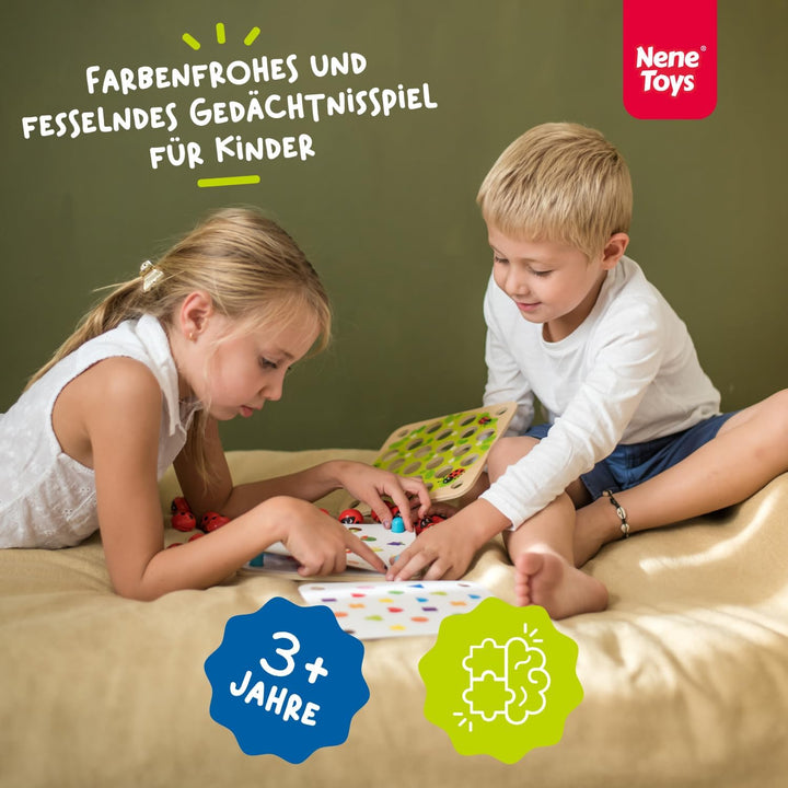 Nene Toys Marienkäfer-Garten – Gedächtnisspiel aus Holz für Kinder im Alter von 3, 4, 5 Jahren mit 1