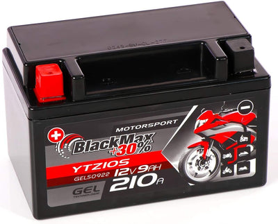 BlackMax YTZ10S Motorradbatterie GEL 12V 9Ah Akku GTZ10-S YTZ10-S-BS GEL12-10B-4 9Ah - 210A - YTZ10S