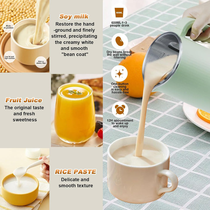 Sojamilchbereiter,20 Unzen Automatischer pflanzenmilchbereiter,für die Zubereitung von Mandel-, Hafe