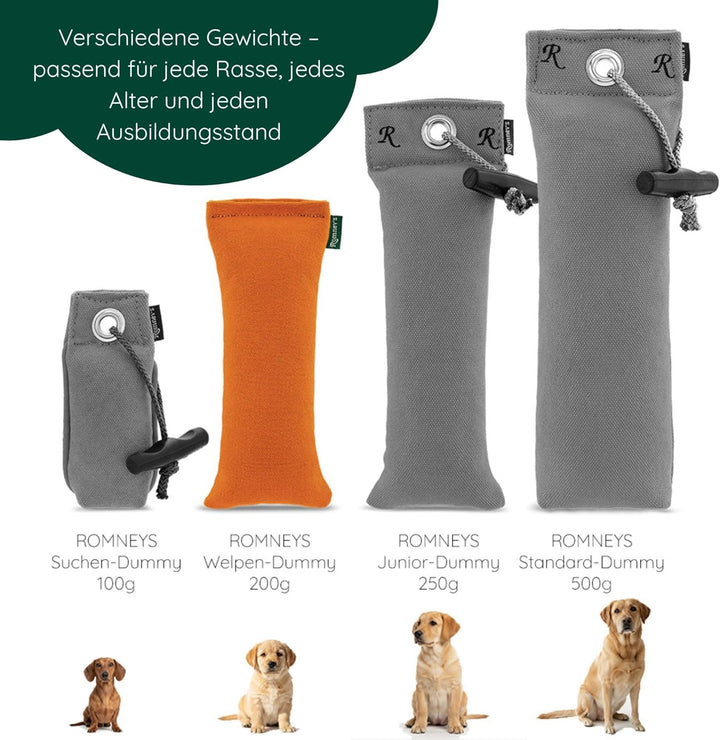 Romneys Welpen-Dummy, ca. 200g (Orange + Grün), Orange + Grün
