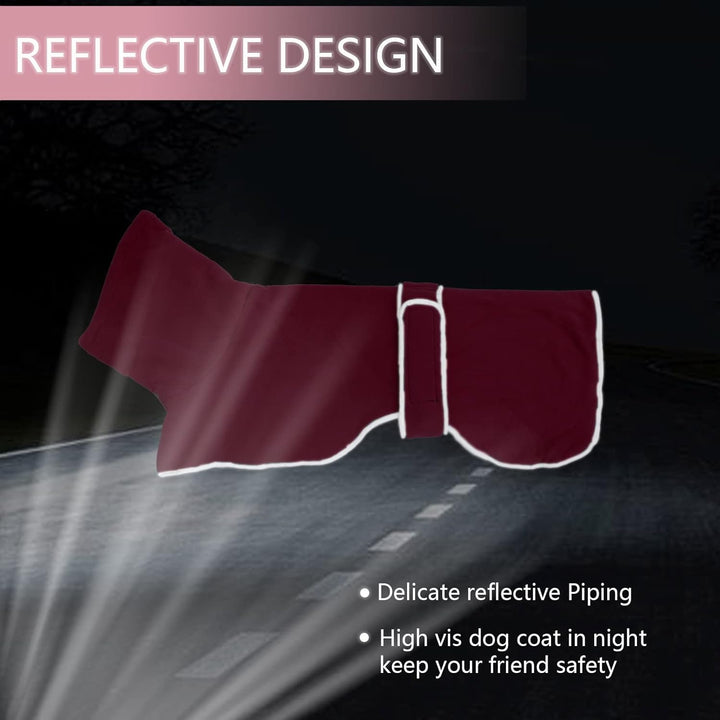 Geyecete Fleece Hundemantel Pullover für Windhunde,Whippet winterjacken Rollkragen Warmes Verstellba