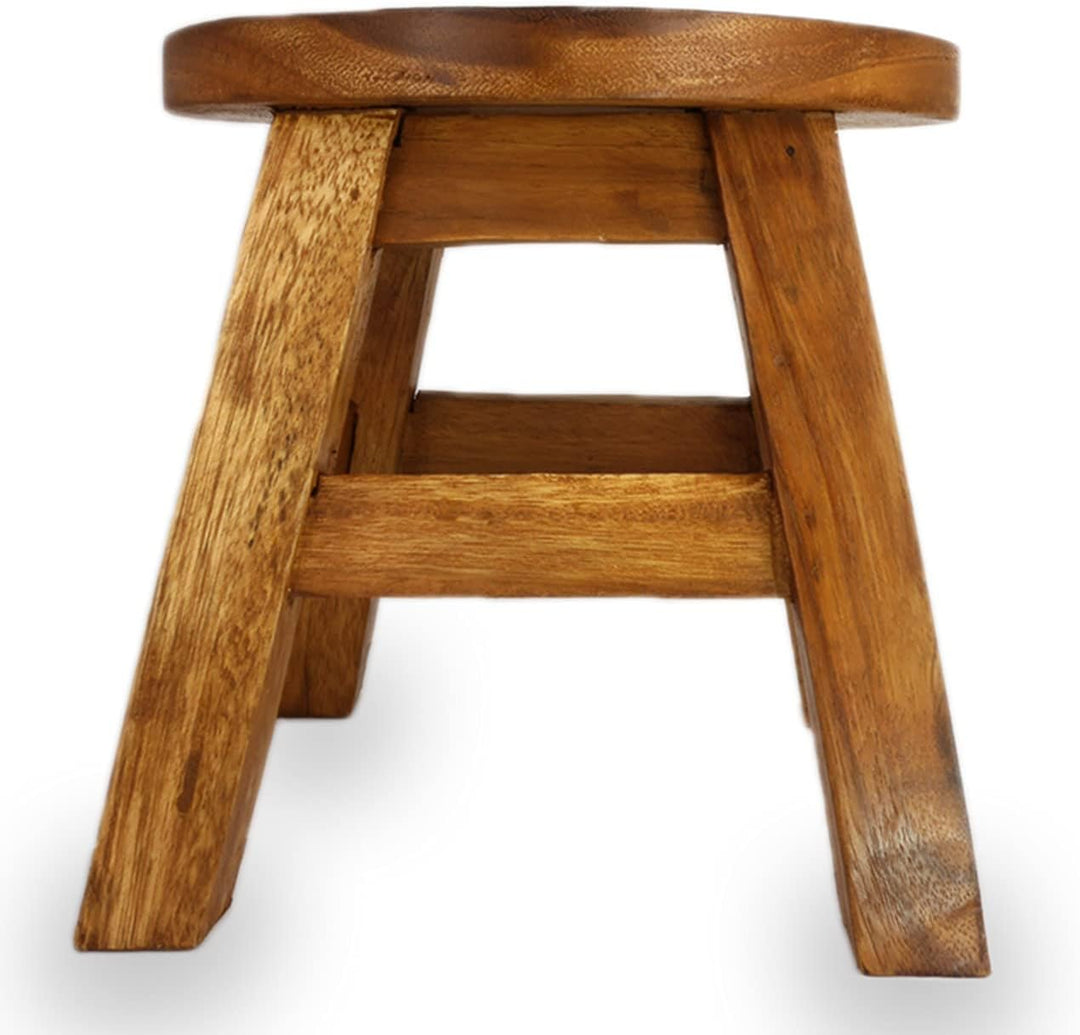ART-CRAFT Kinderhocker Holz Schemel mit Motiv bemalt und beschnitzt Höhe 27 cm (Blume), Blume