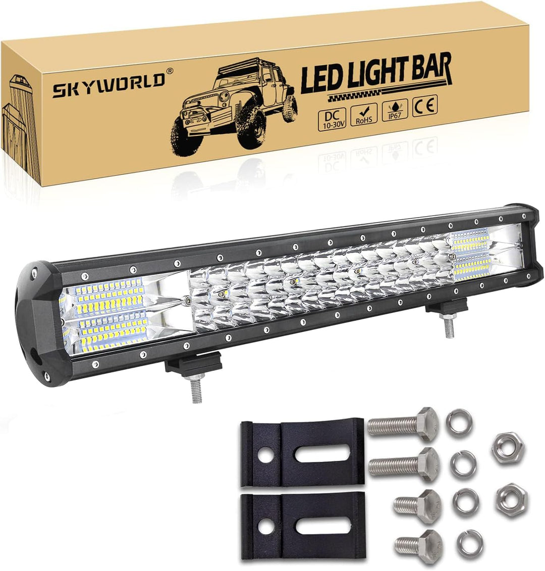 SKYWORLD 288W LED Nebelscheinwerfer 1 Stück,Wasserdicht IP67 Spot Flutlicht LED Arbeit Licht Bar Spo
