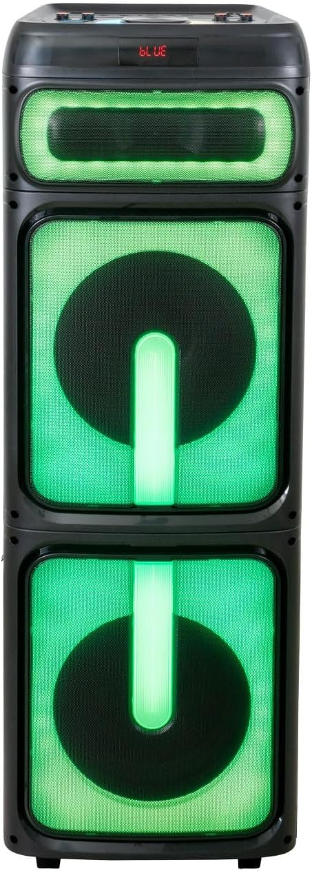 Ibiza STUPDJ1400 Aktiver Lautsprecher 1400W – Bluetooth, USB, TWS, LED-Lichteffekte, DJ & Karaoke Bo