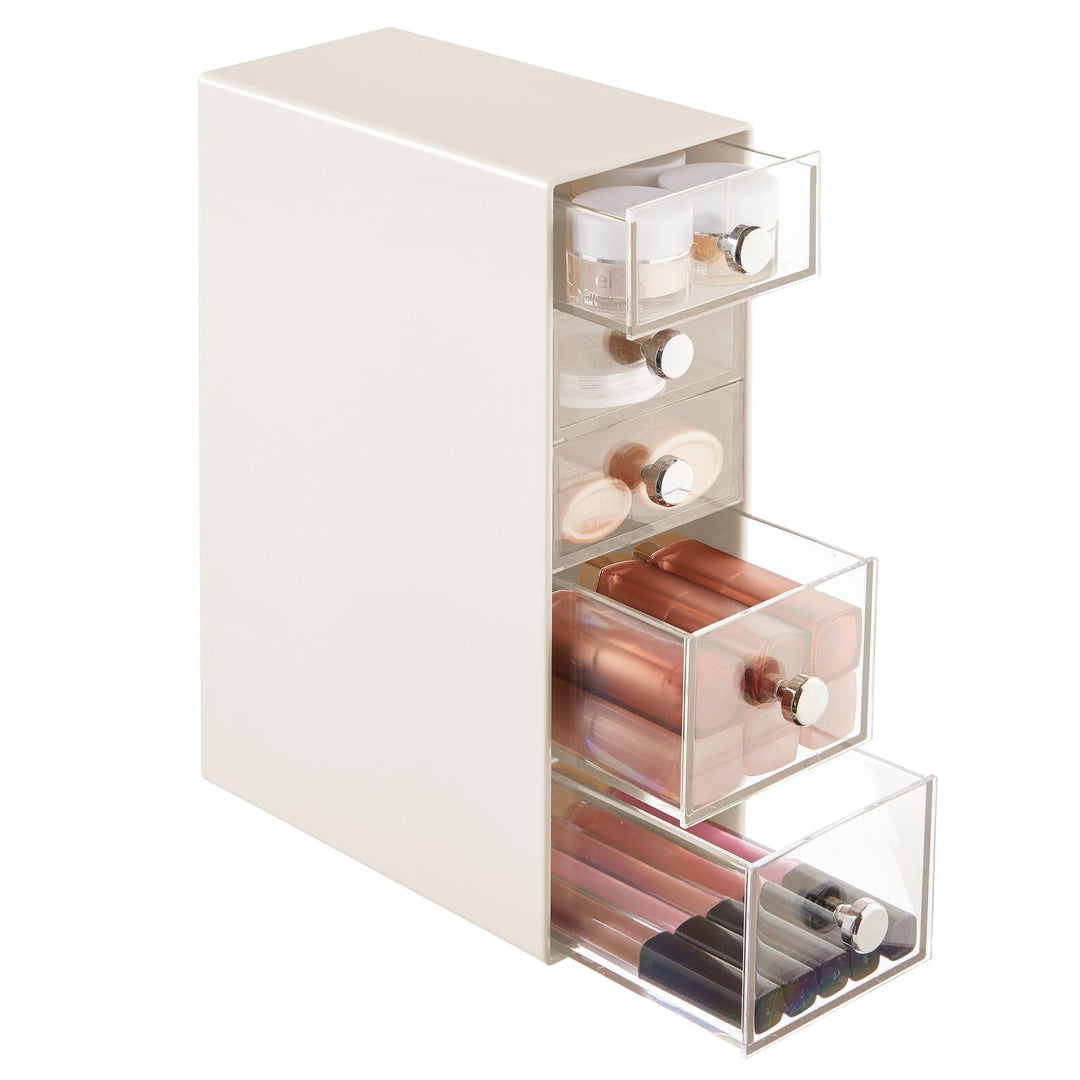 mDesign Make-up Organizer – Aufbewahrungsbox mit 5 Schubladen für Mascara, Puder, Nagellack und mehr
