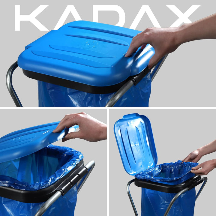 KADAX Einzelner Müllsackhalter, Müllsackständer in 5 Farbversionen, Ständer für Mülltrennung mit Kun