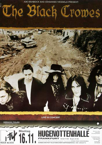 The Black Crowes - Money Maker, Neu-Isenburg &amp; Frankfurt 1990 » Konzertplakat/Premium Poster | Live