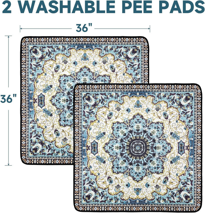 Washable Pee Pads for Dogs, 2 Super Absorbent Reusable Puppy Training Pads 92×92cm Quick Dry,Waterpr