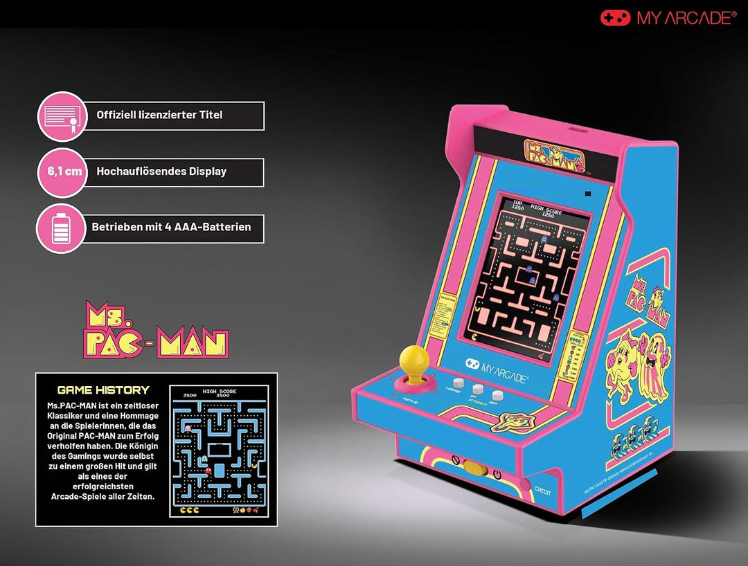 My Arcade DGUNL-7023 MS. PAC-MAN Nano Player Pro Portable Retro Arcade
