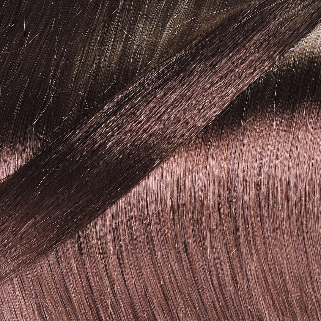hair2heart Premium Extensions Echthaar Bondings glatt - 25 Strähnen 0.8g 50cm 4/77 mittelbraun braun