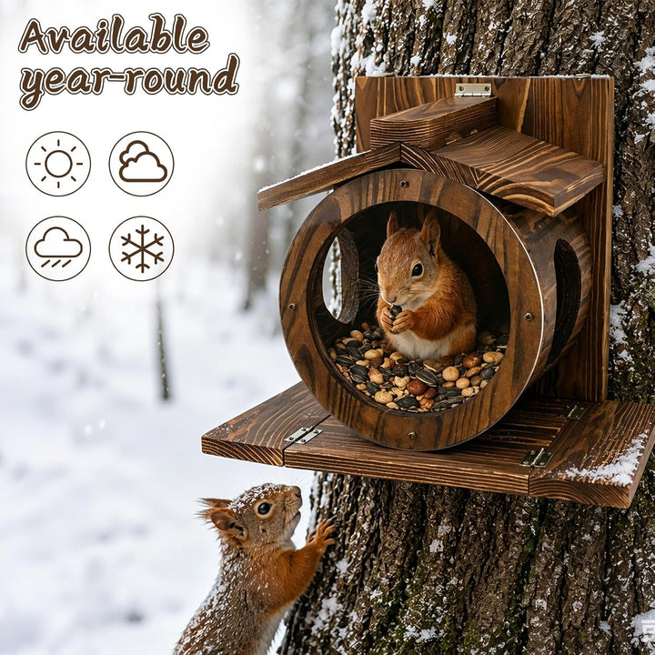 Eichhörnchen Futterhaus Eichhörnchen Haus Eichhörnchen Futterstation | 33 × 23 × 17cm Wetterfest aus