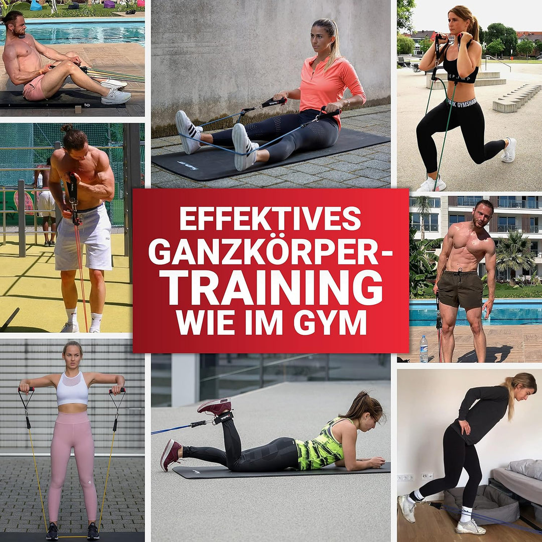 Red Rab Premium Widerstandsbänder Set für Dein Training Zuhause, Resistance Bands Set, Fitnessbänder