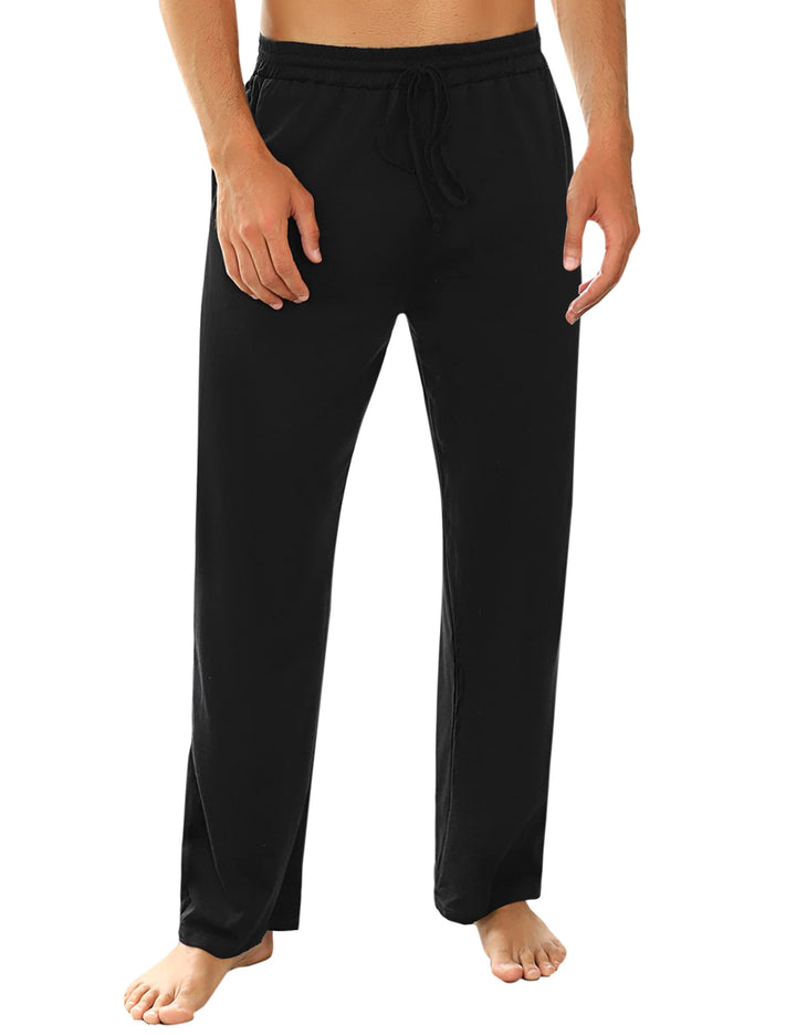 Marvmys 100% Baumwolle Herren Lange Schlafanzughose Einfarbige Pyjamahose Schlafhose Haushose Freize