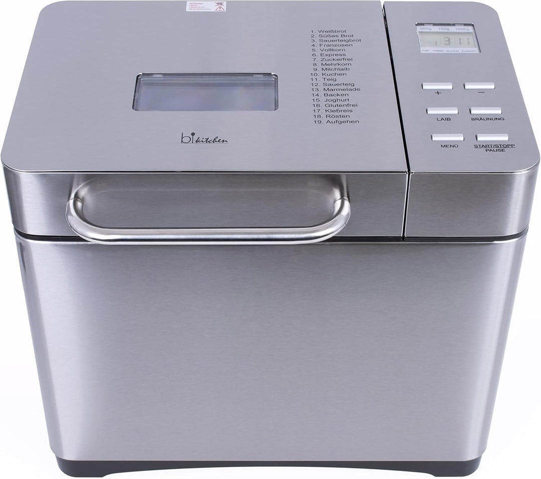 Silva-Homeline bake 501 Brotbackautomat, 19 Backprogramme, 650W, Edelstahl,
