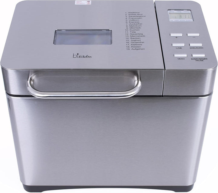Silva-Homeline bake 501 Brotbackautomat, 19 Backprogramme, 650W, Edelstahl,